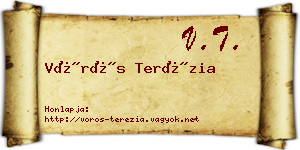 Vörös Terézia névjegykártya
